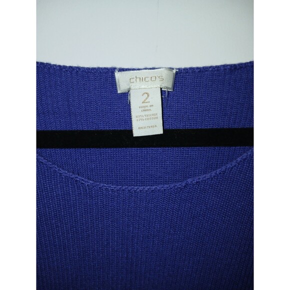 Chicos Purple Sleeveless Knit Sweater Size 2 Large Pullover Chic Classic Travel - Picture 5 of 5